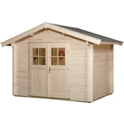 Weka Gartenhaus Premium 45 mit Vordach - 300x300cm - 50 % Rabatt auf Dacheindeckung