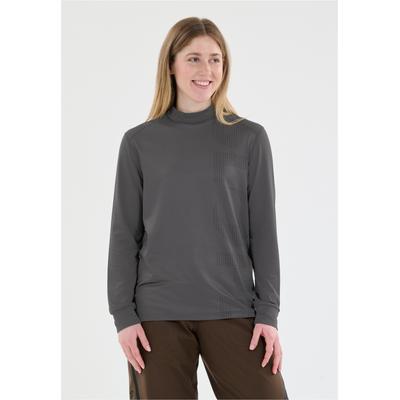 Sweatshirt SLOPE "Riggs", Damen, Gr. XL, grau (dunkelgrau), 90% Polyester, 10% Elasthan, unifarben, normal, hoch geschlossener Ausschnitt, Sweatshirts Sweatshirt, mit atmungsaktiver Eigenschaft