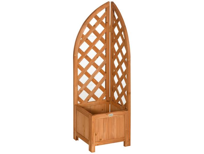 Outsunny Pflanzkasten, Tanne, Braun, Holz, 32x108x32 cm, Gartenzubehör, Hochbeete