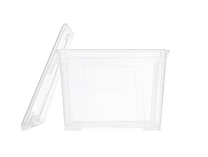 IKEA Samla IKEA Boîte de rangement empilable\, transparente\, 65 l\, avec couvercle\, 56 x 39 x 42 cm (l x p x h)