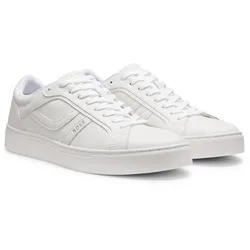 BOSS Herren Sneaker - Rhys Tenn pu, Low-Top Turnschuh, Schnürung, Freizeit, Logo Weiß / EUR 45