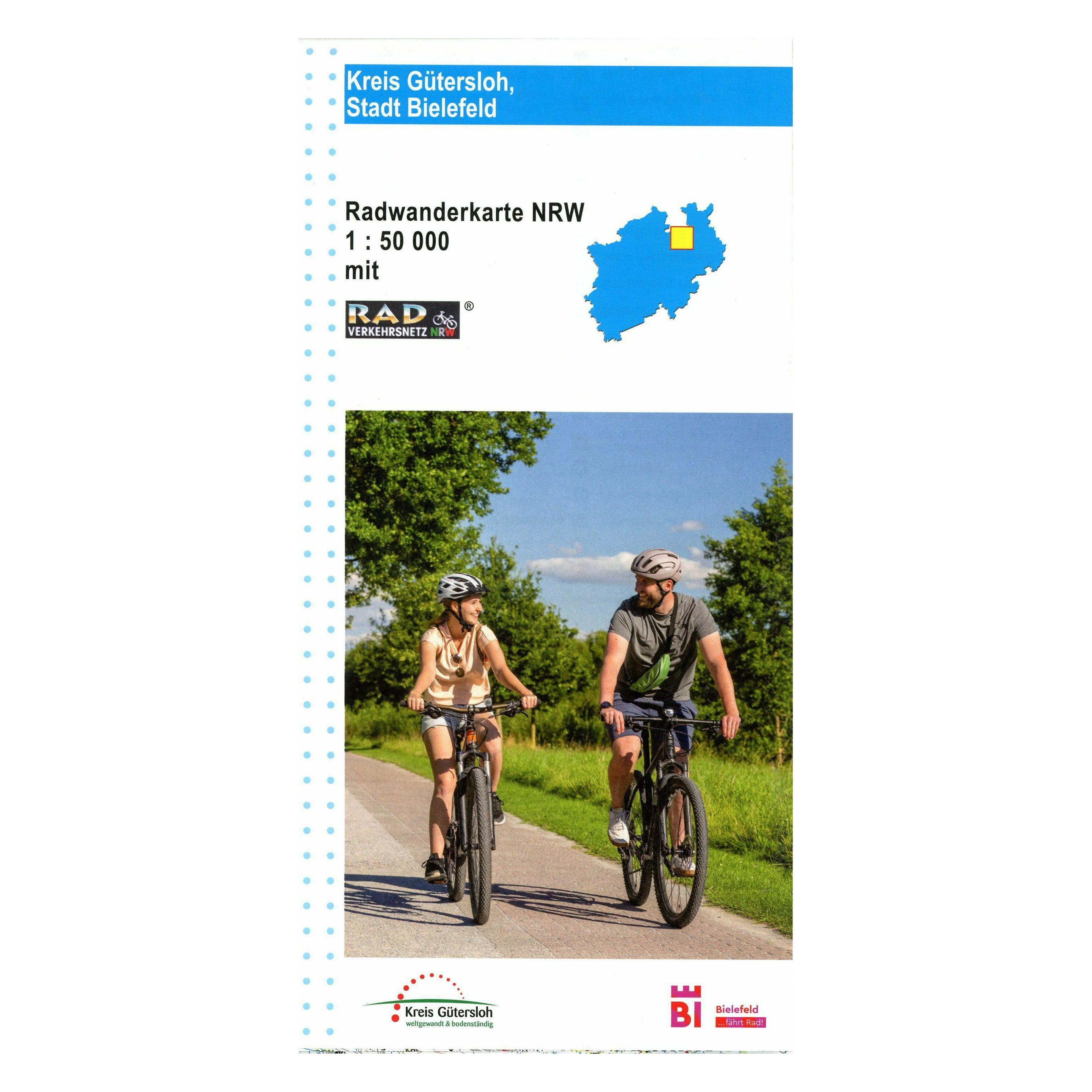 Geo-Center Kreis Gütersloh, Stadt Bielefeld Radwanderkarte mit Radverkehrsnetz NRW (GeoMap, Deutsch) (36004209)