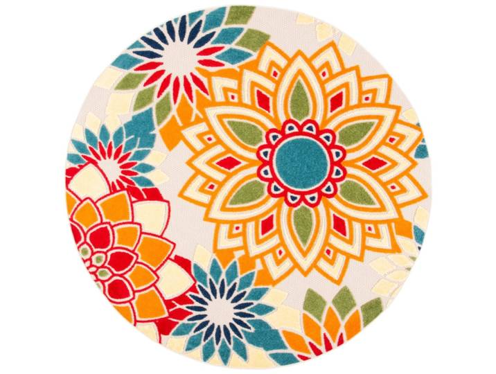 Tapis moderne en polypropylène blanc/orange, 160 cm