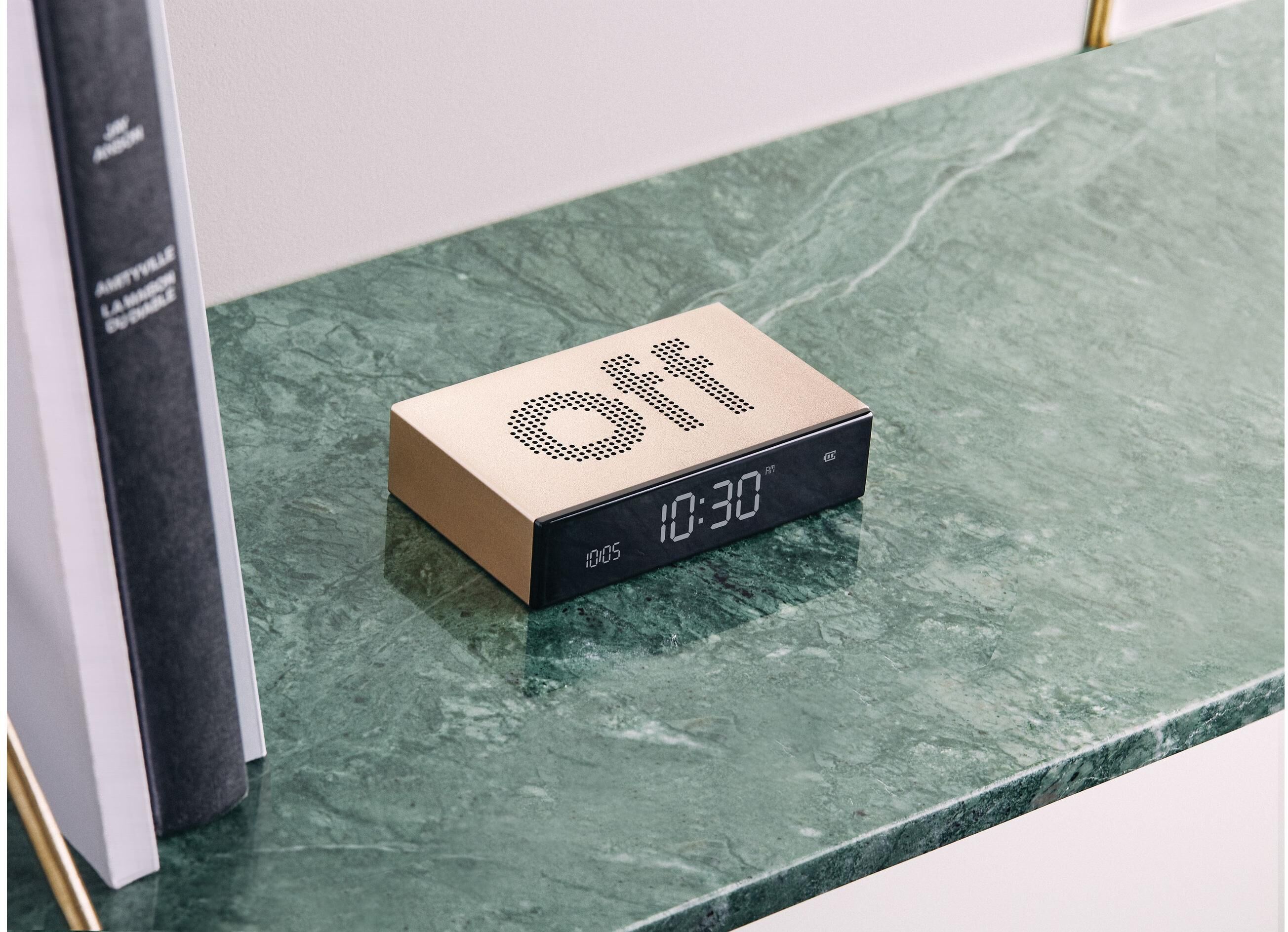 Wecker LEXON "Flip Premium", gold (goldfarben), Wecker, Wecker goldfarben Einheitsgröße