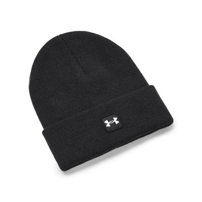 Beanie UNDER ARMOUR "HALFTIME BEANIE", Herren, schwarz, Obermaterial: 100% Polyacryl, Mützen Beanie, gerippter Acryl-Strickstoff, schweißableitend, schnell trocknend