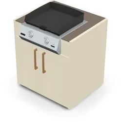 Brabura KC 80 Plancha Körper - Barro / Perle Blanche / Holzgriff