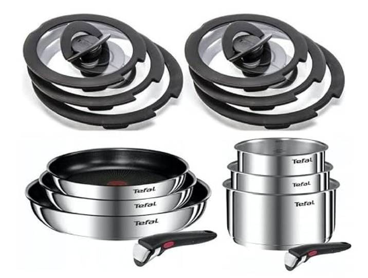 TEFAL INGENIO EMOTION 14-tlg. Set Topfset, Töpfe Pfannen Glasdeckeln Griffe