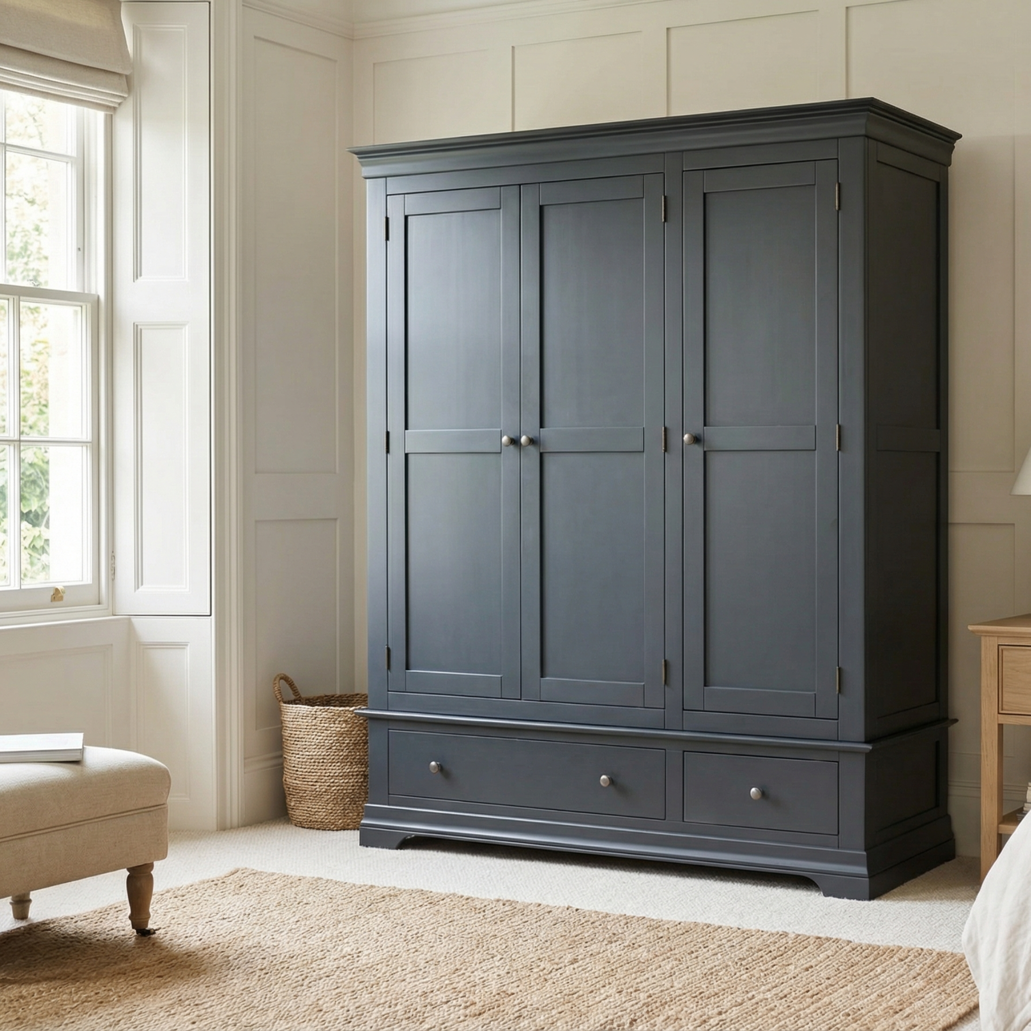 Chalbury Triple Wardrobe in Dusky Black