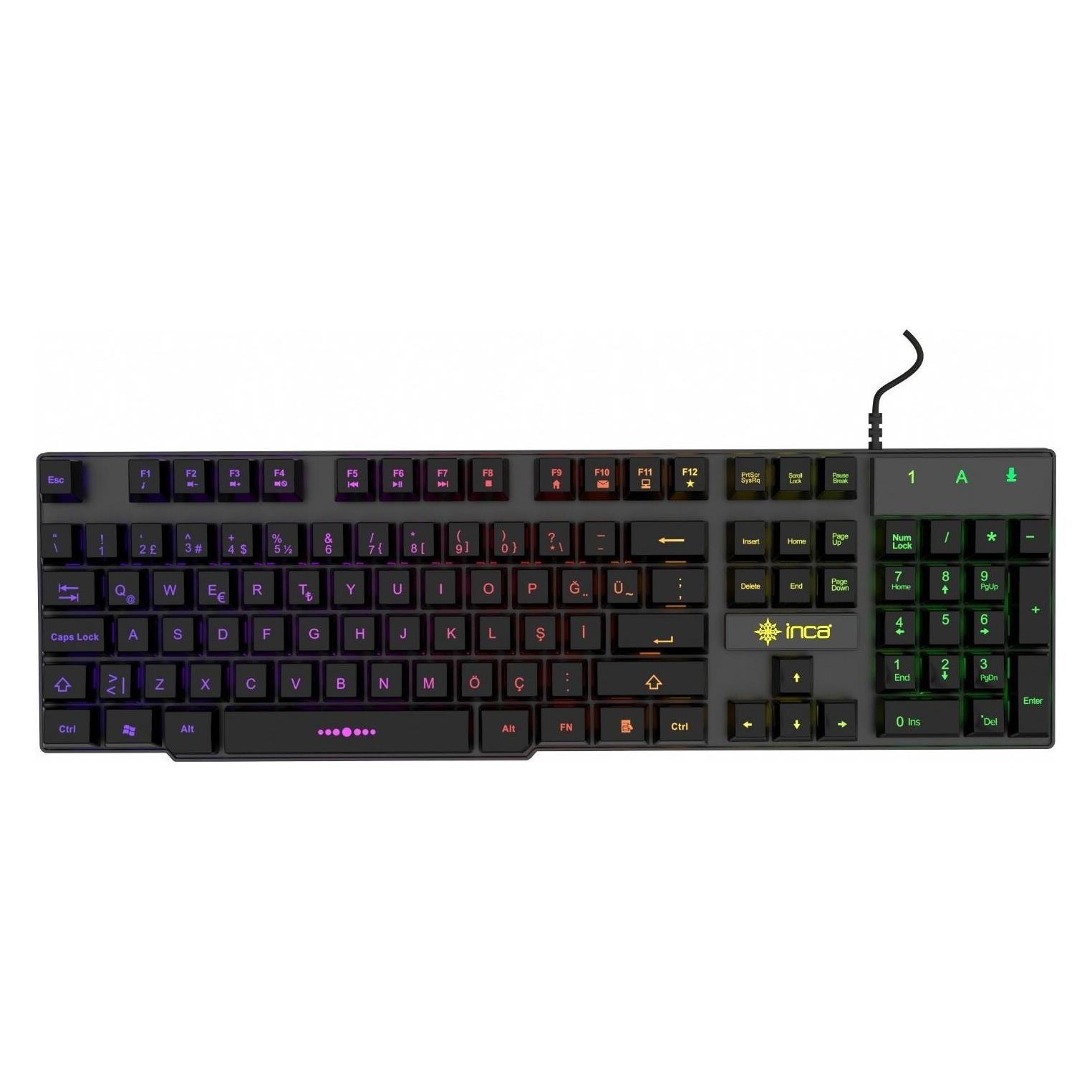 Inca Rainbow Effect Mechanical Feel Gaming Keyboard (DE, Kabelgebunden) (IKG-446)