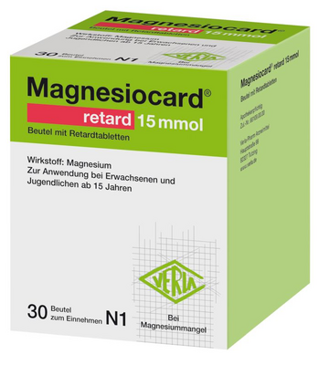Verla-Pharm Arzneimittel GmbH & Co. KG MAGNESIOCARD retard 15 mmol Beutel m.ret.Filmtabl. 30 St 06800807