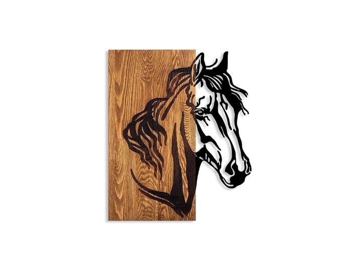 Wandbild Wallxpert Pferd , beige (farbe bild(er): natur, schwarz), B:48cm H:57cm, MDF, Metall, Bilder, Wandbild
