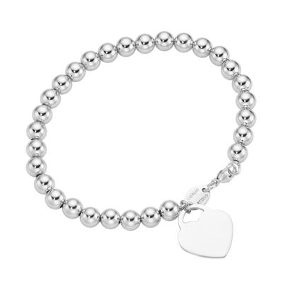 Armband "Kugel Armband mit Behang Herz, Silber 925", silber, GIORGIO MARTELLO MILANO, Armbänder, Damen, 19cm, Silber 925 (Sterlingsilber), Armband