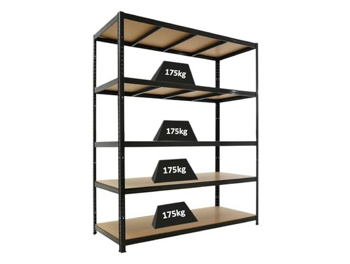 PROREGAL Schwerlastregal Taurus Schwarz 180x150x60cm Gesamtlast 875kg Kellerregal, Steckregal, Garagenregal, Lagerregal