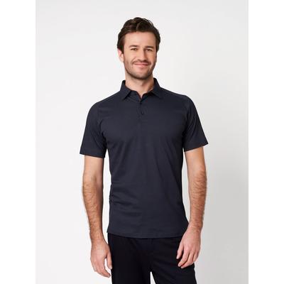 Poloshirt DESOTO "Casual Polo Kent 1/2", Herren, Gr. L, dunkelblau artwork, Obermaterial: 100% Baumwolle, slim fit normal, Shirts