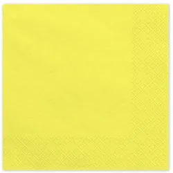 PartyDeco 20x Papierservietten, gelb, 33x33 cm