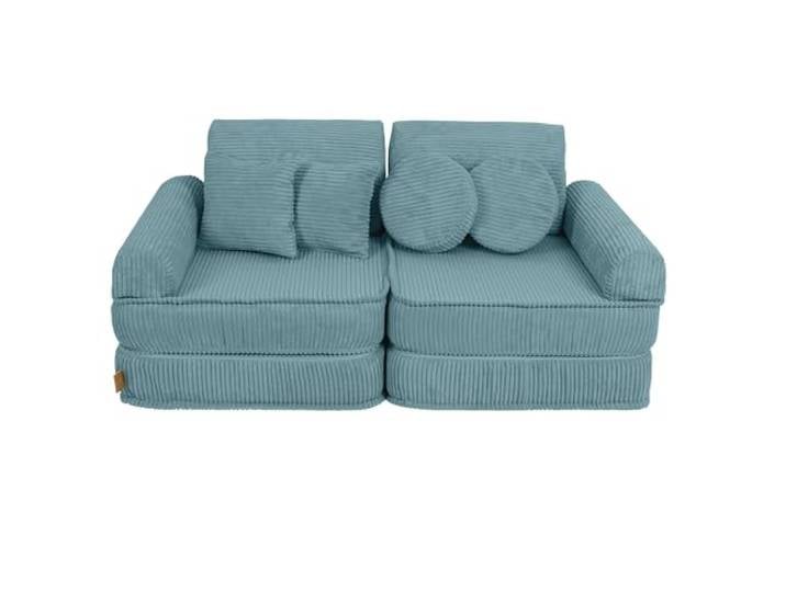 MEOWBABY Sofa für Kinderzimmer - Spielsofa für Kinder, Kindersofa, Cord, Türkis