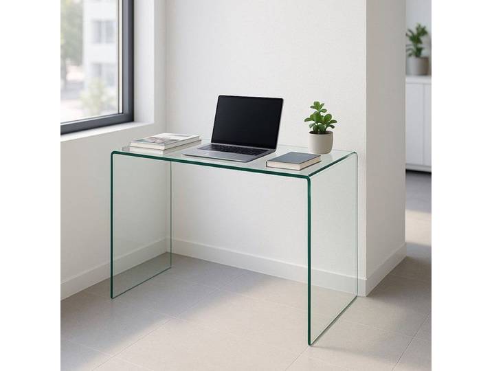 Console Cavedine Dmora en Verre Transparent 100x33x75h cm