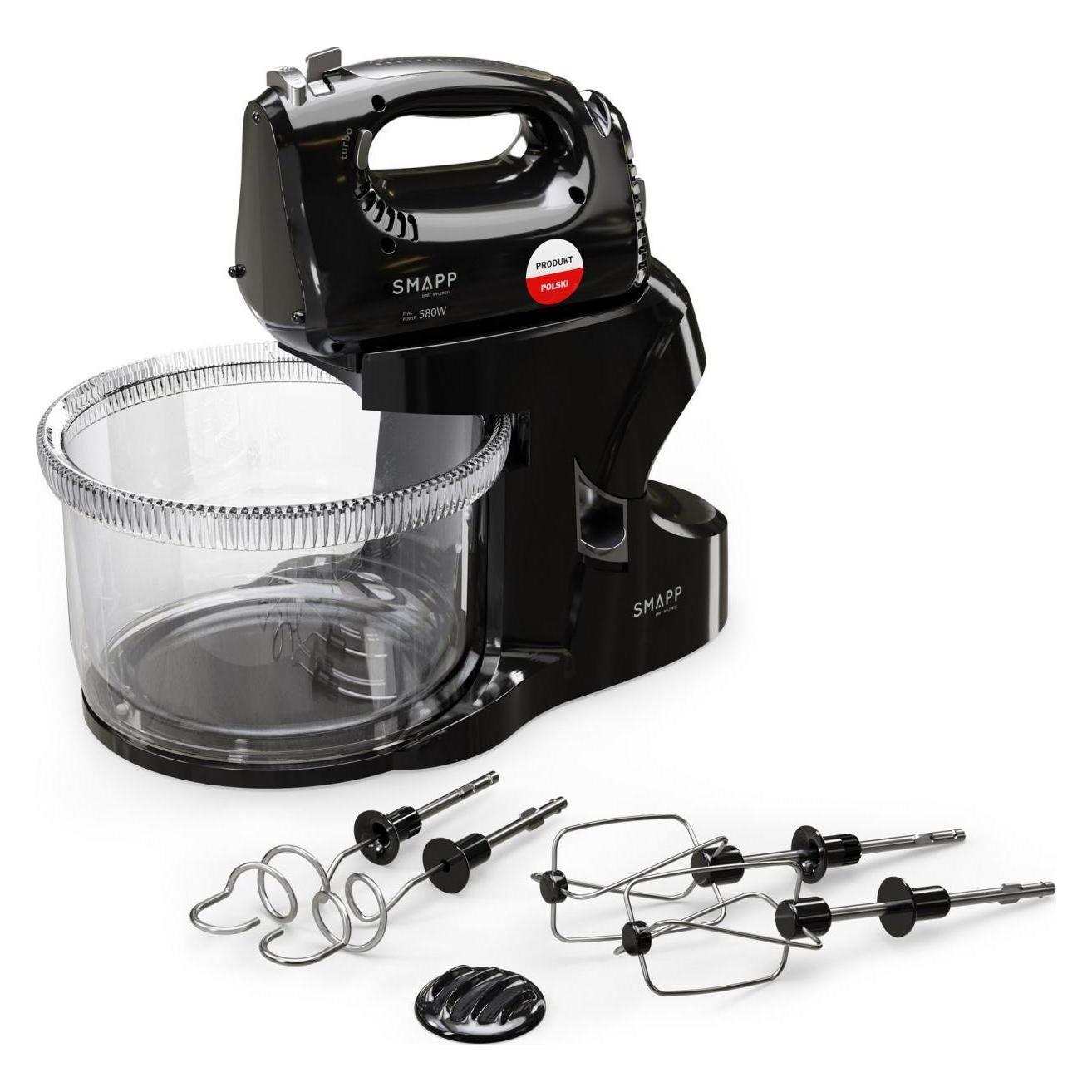 Smapp Handmixer Mixer mit Schüssel 451.8 2 Schüsseln schwarz (580 W) (451.8 z misa Czarny)