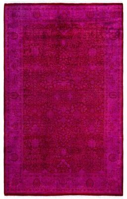 Overton "Overdyed One-of-a-Kind Hand-Knotted Area Rug - Red - 5' 1"" x 8' 1"""