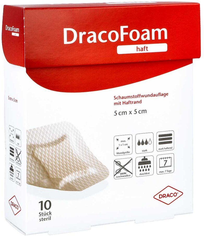 Dracofoam Haft Schaumstoff Wundauflage 5x5 cm