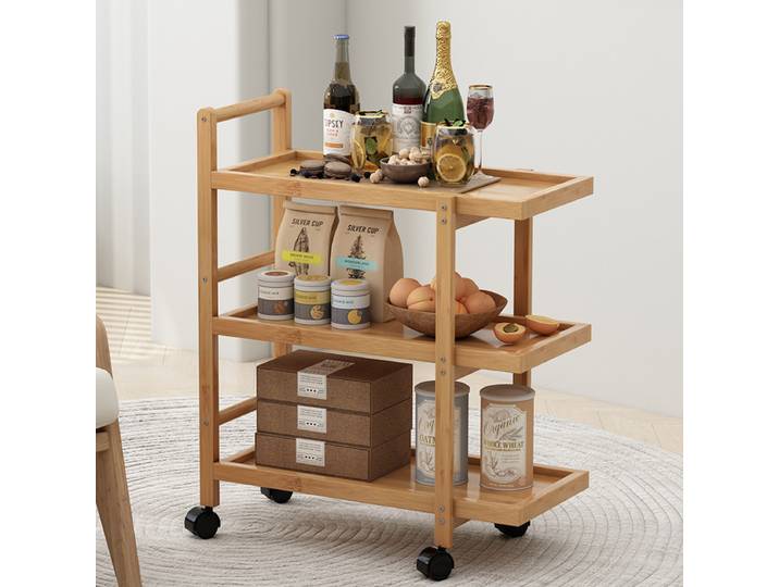 Chariot de rangement simple et mobile pour salle à manger, chariot de salon multi-niveaux, chariot d'appoint pour table basse, étagère de rangement pour canapé, chariot multifonctionnel pour la maison