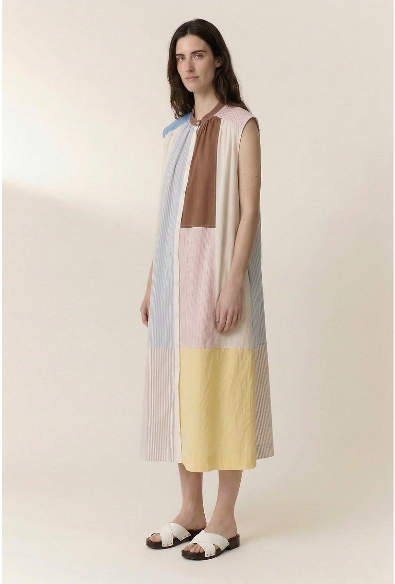 LEON & HARPER Robe longue chemise patchwork sans manches, RICHIE