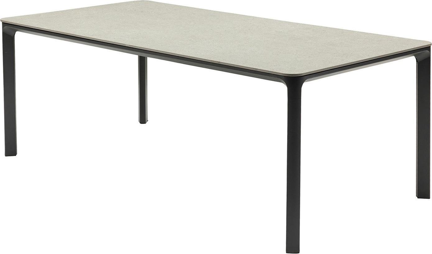 Gartentisch - 160 x 90 cm - Anthrazit - Grau - Aluminiumgestell - Sinterstein