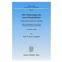 Die Verfassungen der neuen Bundesländer., Fachbücher von Hans v Mangoldt