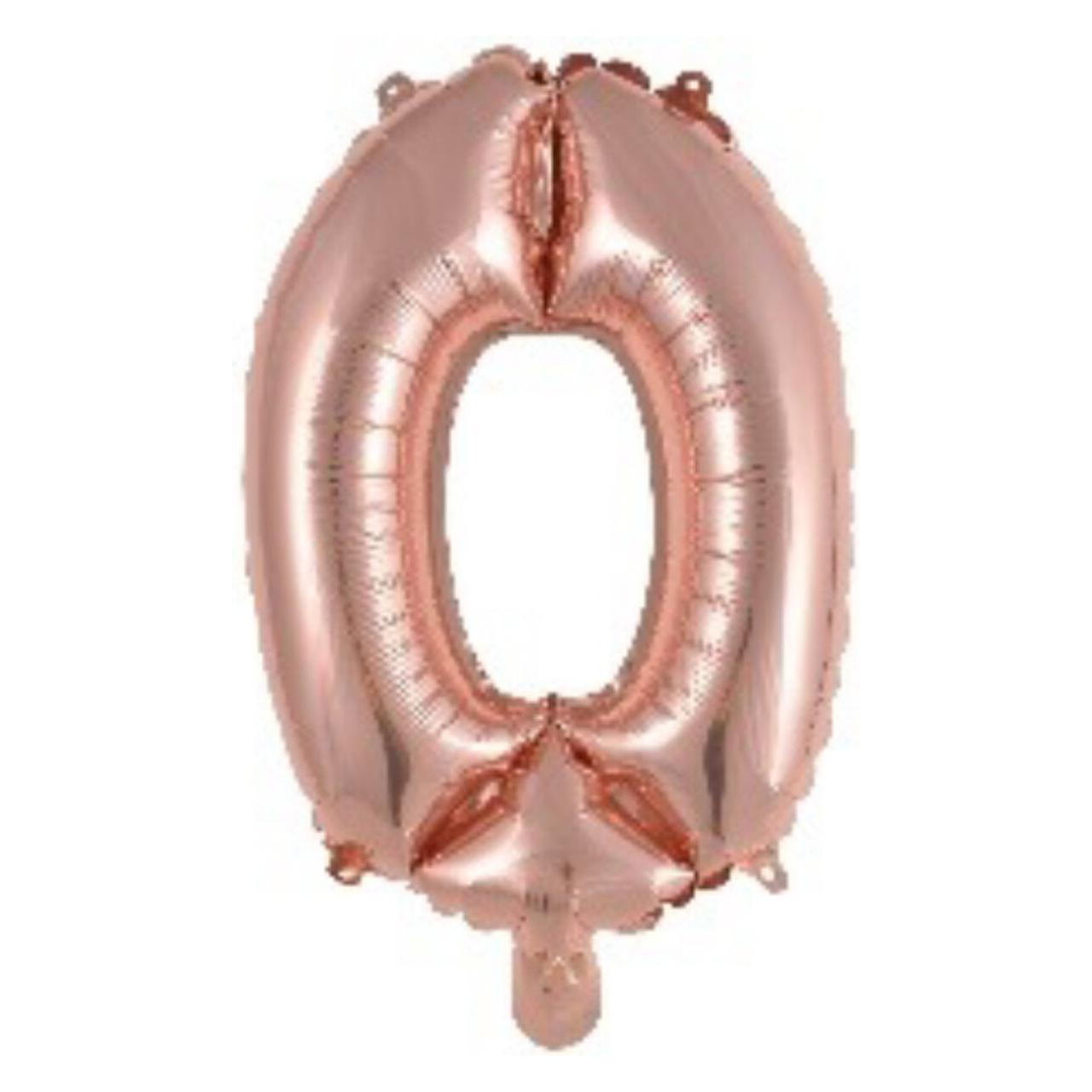 Amscan Folienballon Mini Zahl 0 rose (1x) (9909698)