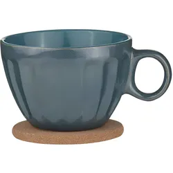Ladelle Keramik Kaffeetasse mit Korkuntersetzer ELAN