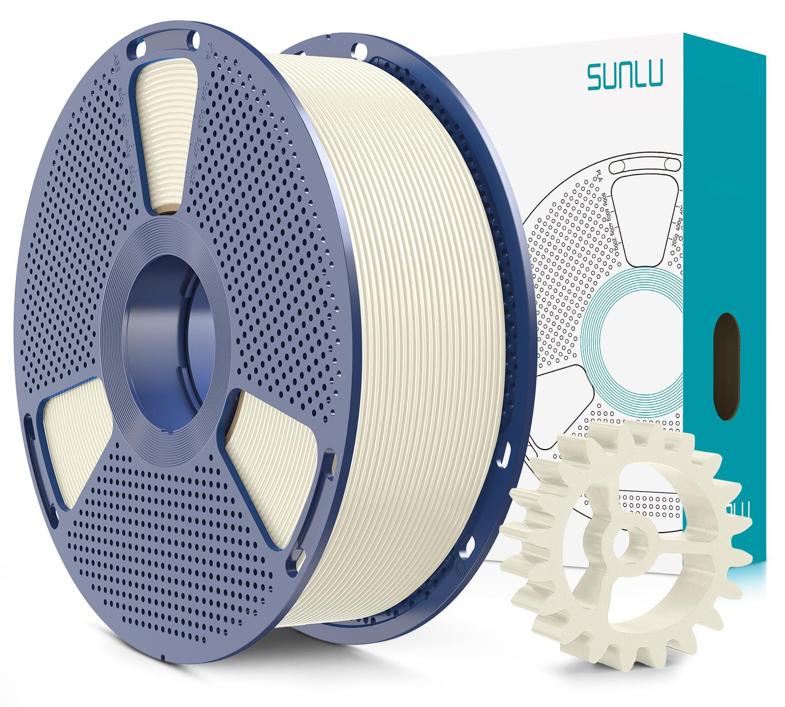 Selius PLA+ 2.0 Filament 1,75 mm, Upgrade PLA Plus voor 3D Printers, 1 kg, Beenderwit