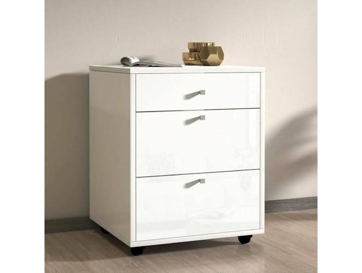 Dmora - Kommode Yorgos, Schlafzimmerkommode, Kommode mit 3 Schubladen, 47x45h61 cm, Weiß