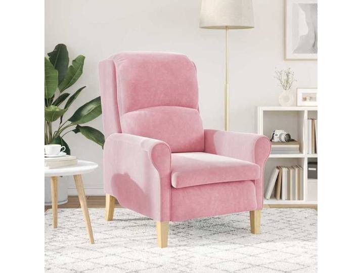 CLARENCE® Fauteuil simple - Chaise-Canapé - pour salon/chambre/bureau - Rose 76x94x102 cm Velours LV5387