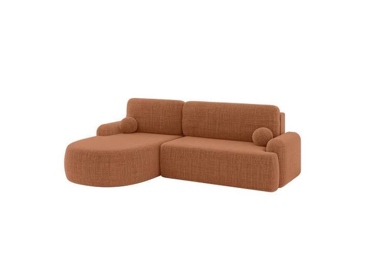 ECKSOFA mit Schlaffunktion und Bettkasten LIRA-L - 264x172x89 Apricot