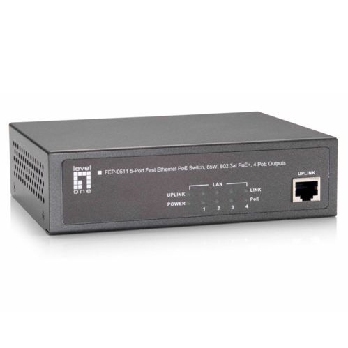 LevelOne FEP-0511 5-Port-Fast Ethernet-PoE-Switch