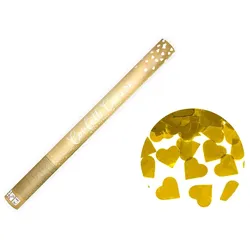 36x Konfettikanone mit Herzen, gold, 60cm