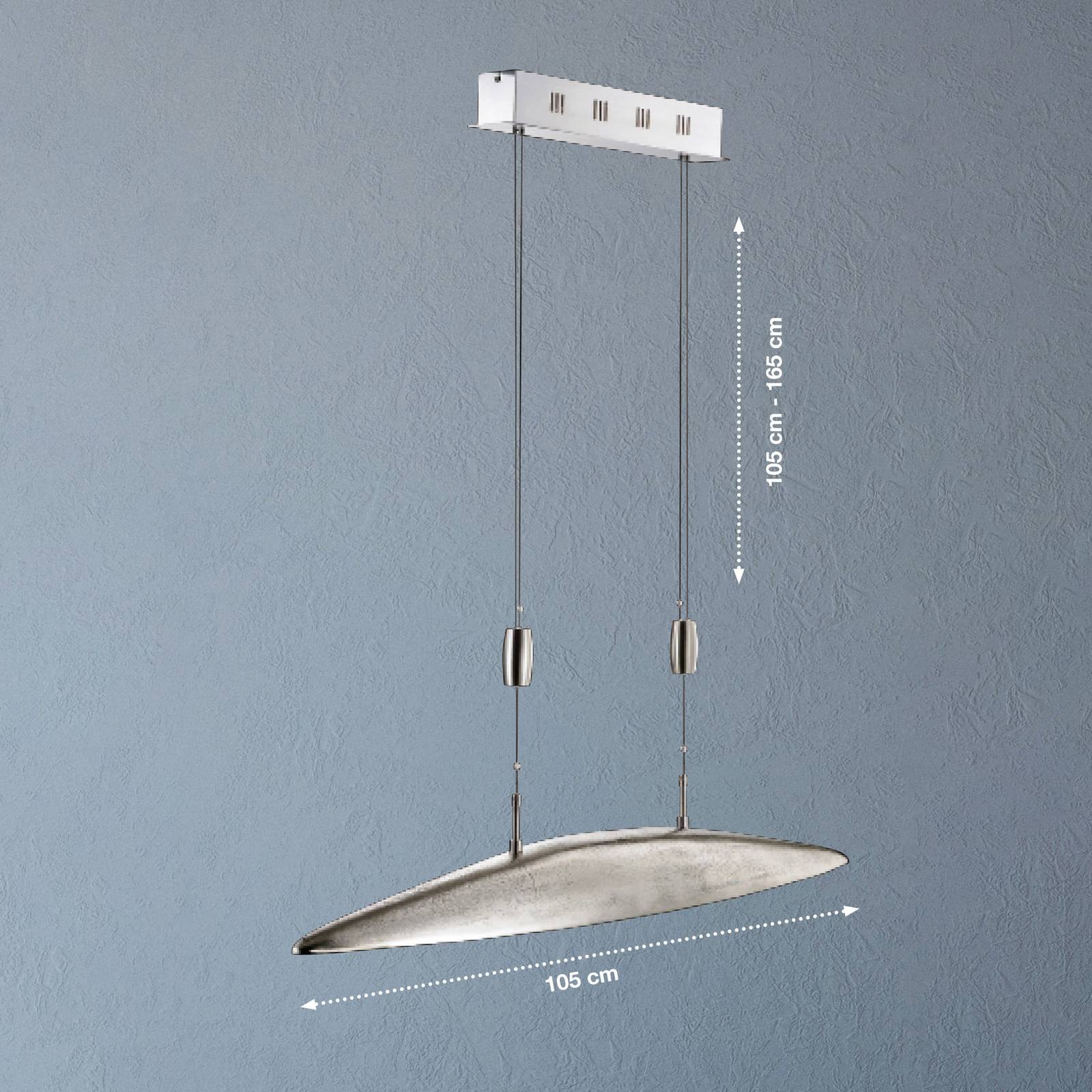 FISCHER & HONSEL Hængelampe SHINE, dæmpbar, Aluminium/grå/zink, Stue/spisestue, Aluminium, Moderne