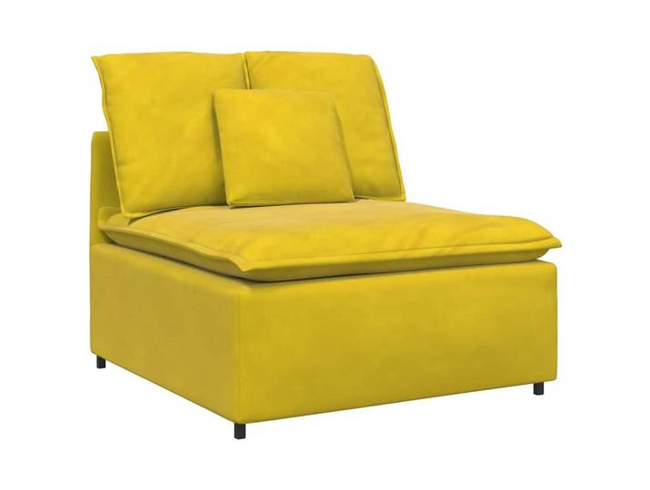 vidaXL Sofaelement Modulares Sofa Mittelmodul mit Kissen Gelb 100 cm