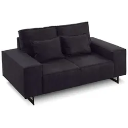 filippo Sofa Antwerp Mikrofaser Schwarz 2-Sitzer