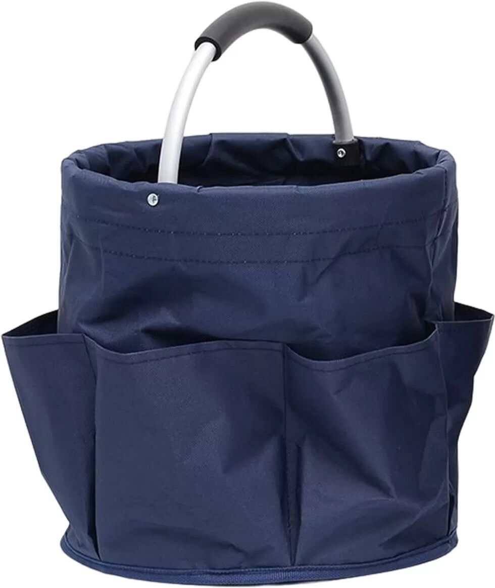 INF Tragbarer faltbarer Picknickkorb - Zusammenklappbarer Aufbewahrungskorb aus Oxford-Gewebe Navy blau