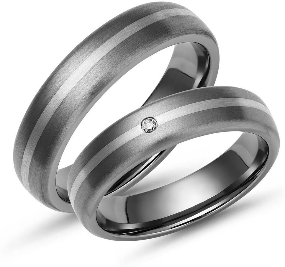 Unique Trauringe Titan Eheringe Silber Einlage silber