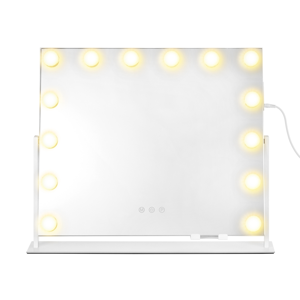 SONGMICS Make-up Spiegel mit LED-Beleuchtung, Kosmetikspiegel, Touch-Steuerung LWMB35007WC02