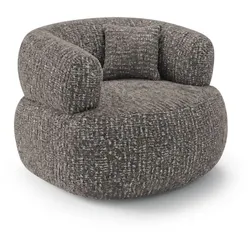 SESSEL Laila, Drehsessel mit runder Form, Braun, Geflecht-Stoff