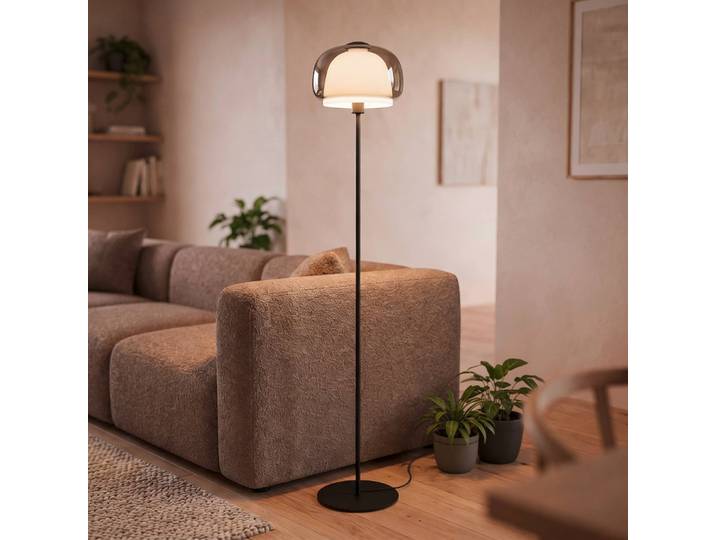 EGLO Stehlampe Belomontejo, alu / grau / zink, für Wohn- / Esszimmer, Metall, Junges Wohnen