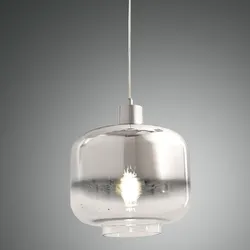 Cathy Pendelleuchte transparent mit Farbverlauf chrom-silber geblasenes Glas von Fabas Luce