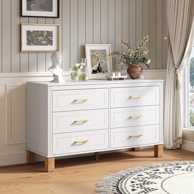 Lesly 6-Drawer Double Dresser Modern Storage Cabinet