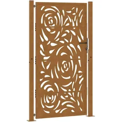 vidaXL Gartentor 105x180 cm Wetterfester Stahl Flammen-Design