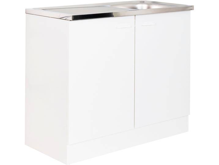 Spülenschrank OPTIFIT Helsinki , weiss (weiß), B:100cm H:84,5cm T:50cm, Holzwerkstoff, Schränke, Spülenschrank