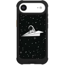 Nivocase Hülle für Apple iPhone Air Stossfeste Handyhülle NIVOmax Case Schwarz Astronaut Comic Papier (Apple iPhone Air), Smartphone Hülle, Schwarz