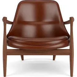 Elizabeth Lounge Sessel, Nussbaum, gepolstert, braunes Leder
